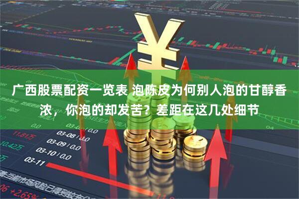 广西股票配资一览表 泡陈皮为何别人泡的甘醇香浓，你泡的却发苦？差距在这几处细节